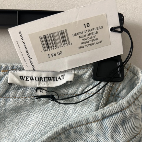 NWT Revolve Denim Strapless Midi Dress - Picture 3 of 6